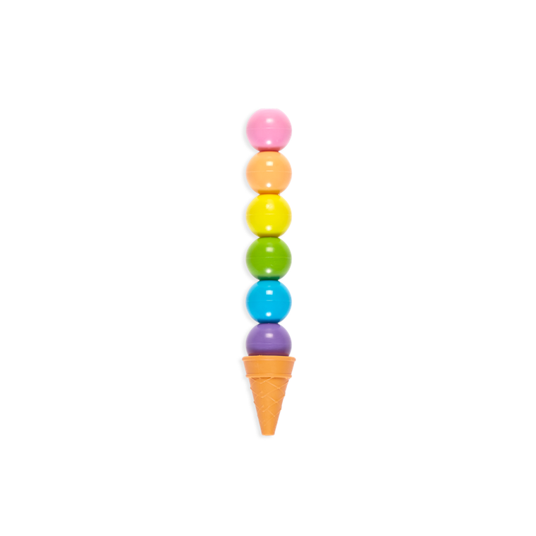 Rainbow Scoops Stacking Erasable Crayons + Scented Eraser