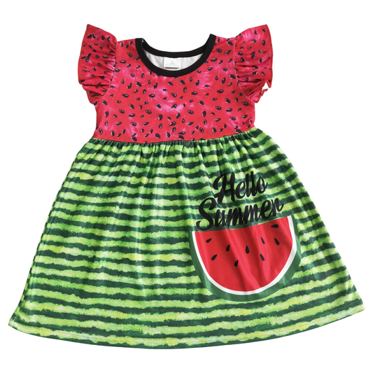 Hello Summer Watermelon Twirl Dress